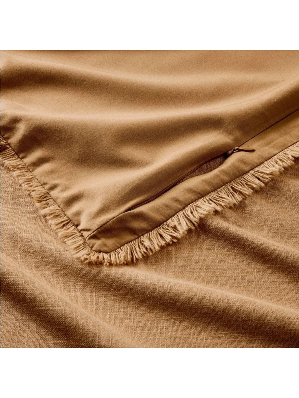 NWT King Heavyweight Linen Blend Duvet Cover & Sham Set Warm Brown - Casaluna